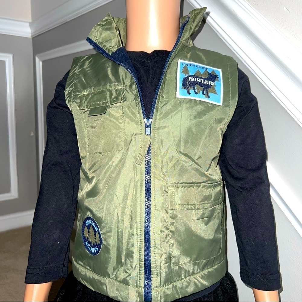BABY boy’s, Olive green,  Nylon outdoor vest by Faded Glory, size 24 mos.